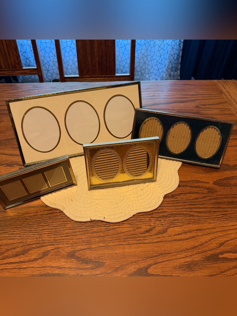 Lot of brass gold Photo collage Frames x4